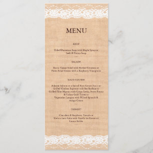 Light Burlap & Vintage Lace Menu