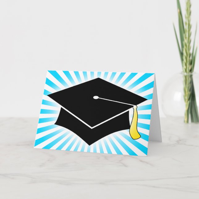 light burst graduation cap thank you card (Front)