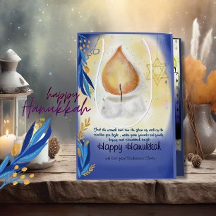 Light Candles Watercolor Happy Hanukkah Medium Gift Bag