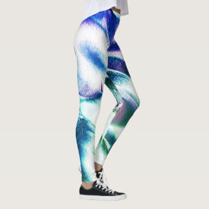Light carved from matte metal, green to blue colou leggings