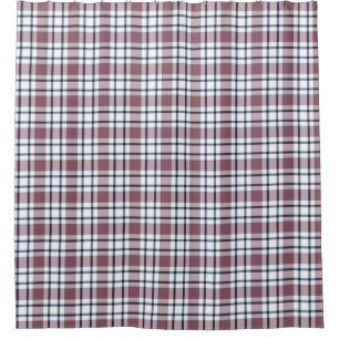 Light checkered retro pattern brown gray white shower curtain