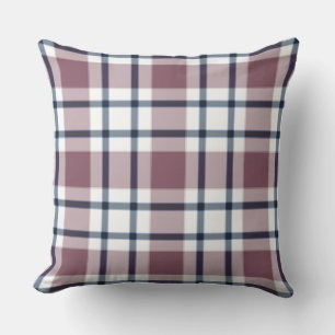 Light chequered retro pattern brown grey white cushion