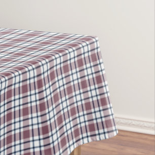 Light chequered retro pattern brown grey white tablecloth