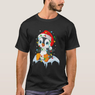 Light Christma Penguin Ugly Pyjamas Santa Hat Xmas T-Shirt