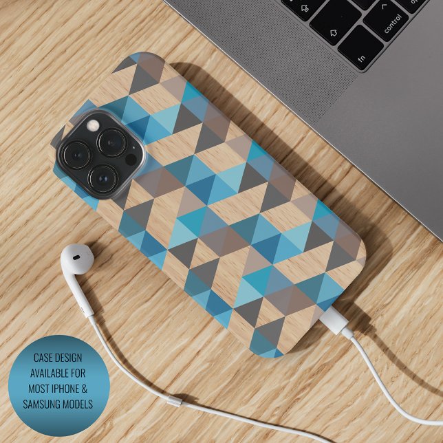 Light Classic Blue Grey Wood Polygon Art Pattern iPhone Case (Creator Uploaded)