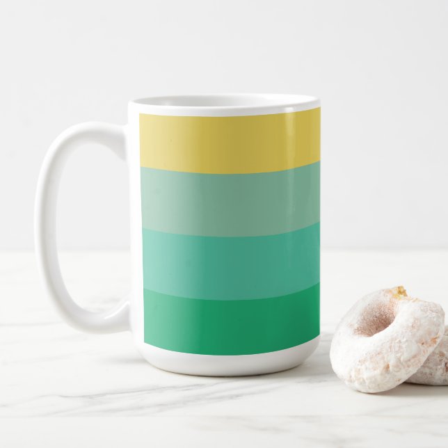 Light Colour Stripes Coffee Mug (With Donut)