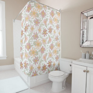 Light Colours Floral Design Shower Curtain