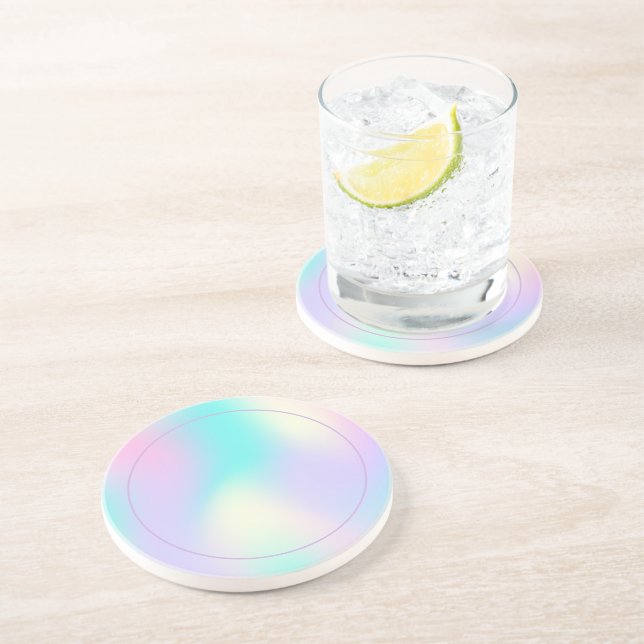Light colours holographic background coaster (Side)