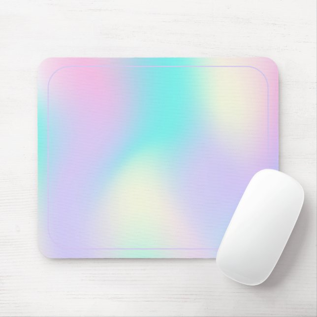 Light colours holographic background mouse mat (With Mouse)