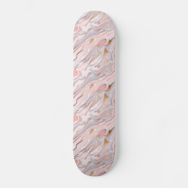 Light Colours Marble Texture Skateboard (Front)