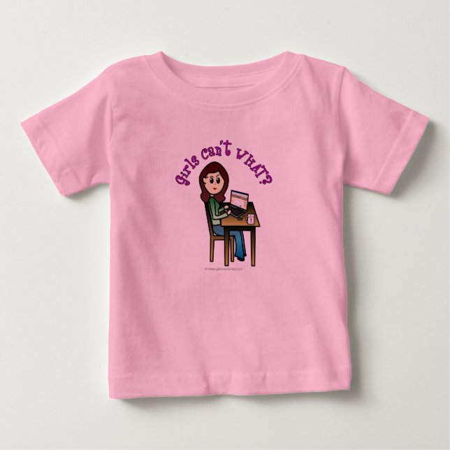 Light Computer Girl Baby T-Shirt (Front)