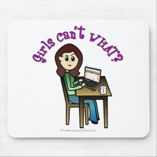 Light Computer Girl Mouse Mat