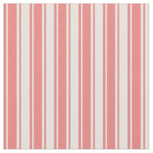 Light Coral and Beige Lined/Striped Pattern Fabric