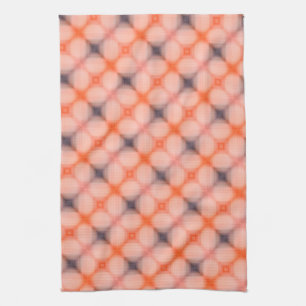 Light Coral and Grey Blue Stripes Tea Towel