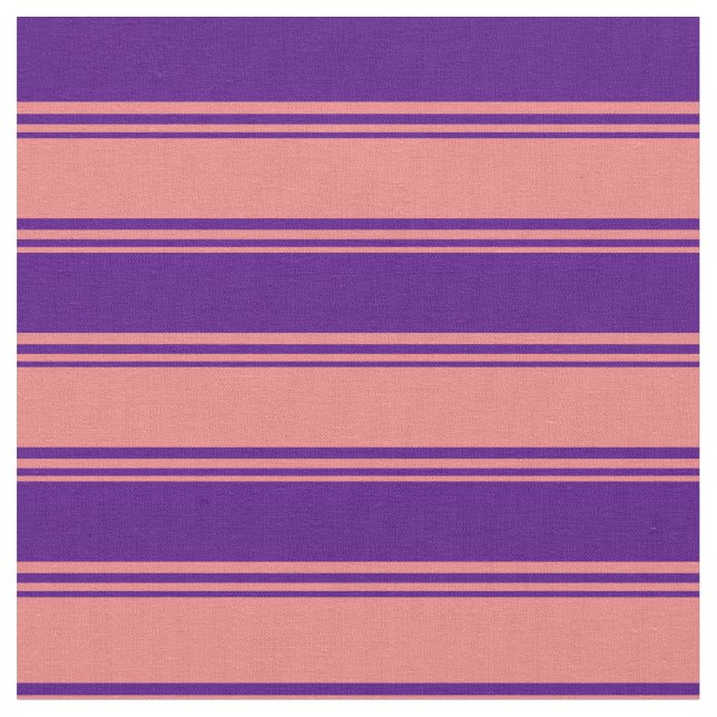 Light Coral and Indigo Lines/Stripes Pattern Fabric (Close Up)