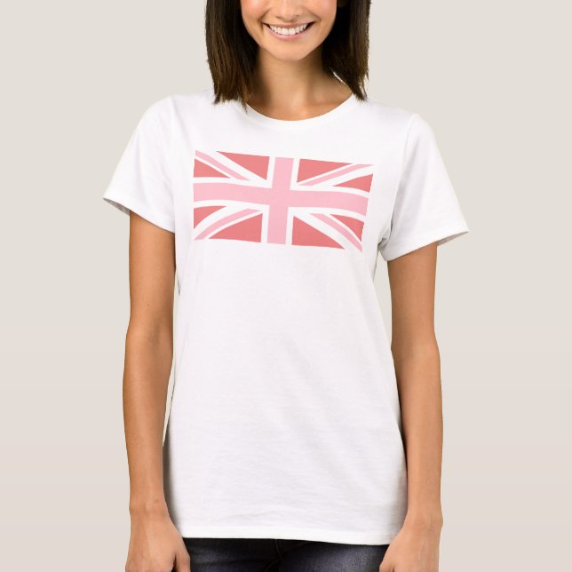 Light Coral and Pink Union Jack T-Shirt (Front)