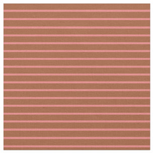 Light Coral and Sienna Coloured Pattern of Stripes Fabric