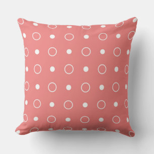Light coral and white dots cushion