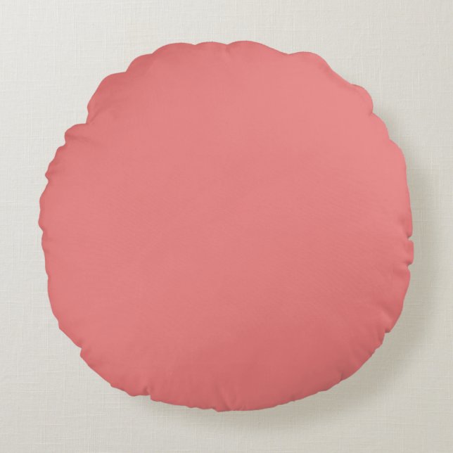 Light Coral Classic Coloured Round Cushion (Front)