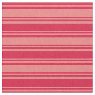 Light Coral & Crimson Coloured Lines Fabric