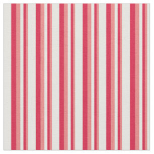 Light Coral, Crimson & Mint Cream Lines Fabric