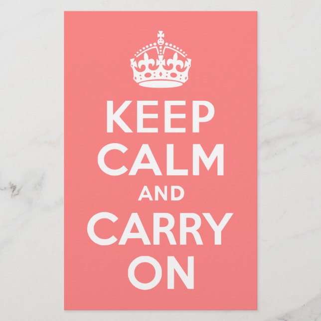 Light Coral Keep Calm and Carry On (Front)
