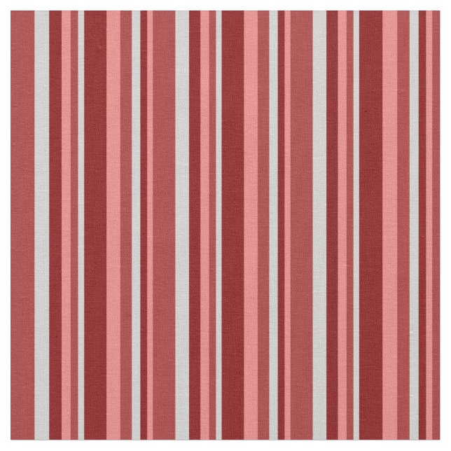 Light Coral, Maroon, Light Grey & Brown Coloured Fabric (Close Up)