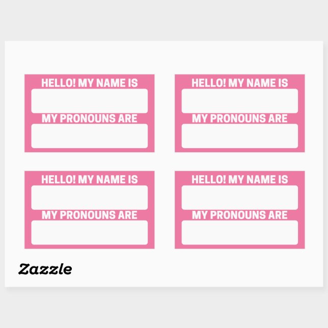 Light Coral Name & Pronoun Labels (Sheet)