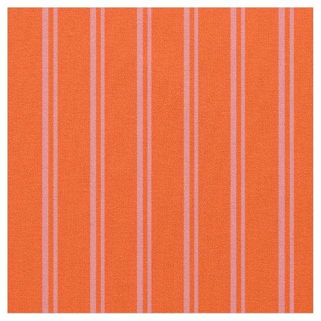 Light Coral & Red Coloured Stripes Fabric (Close Up)