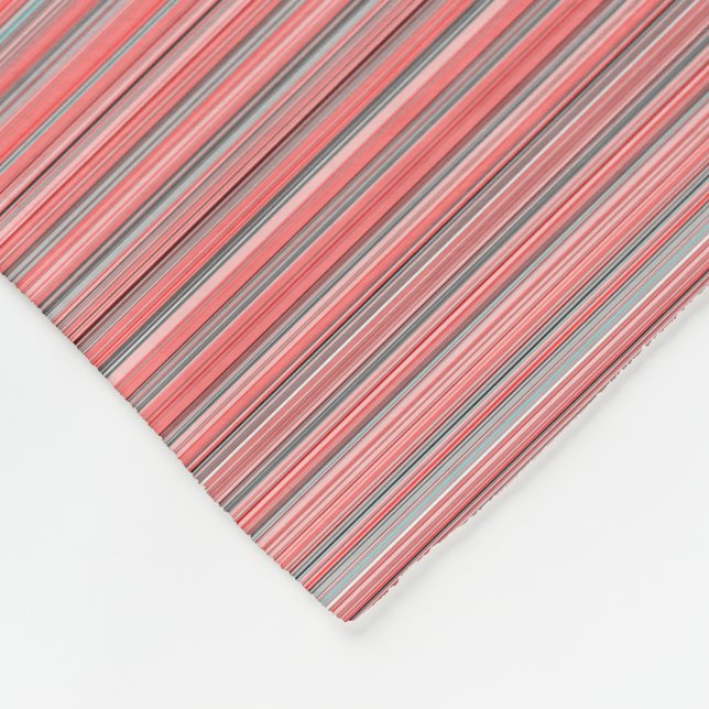 Light Coral Stripes Fleece Blanket (Corner)