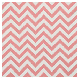 Light Coral White LG Chevron ZigZag Pattern 12I Fabric