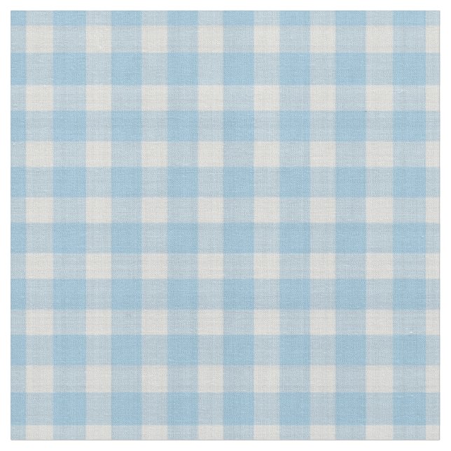 Light Cornflower Blue Checkered Plaid Fabric (Close Up)