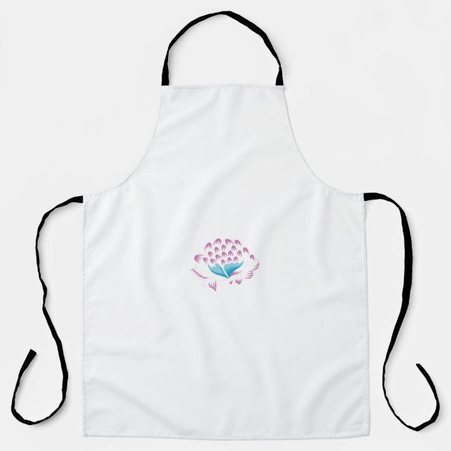 Light Cornflower Blue, Sky Megenta, Girly Apron (Front)