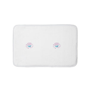 Light Cornflower Blue, Sky Megenta, Girly Bath Mat