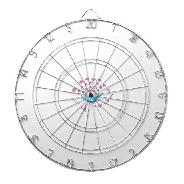 Light Cornflower Blue, Sky Megenta, Girly Dartboard (Front)