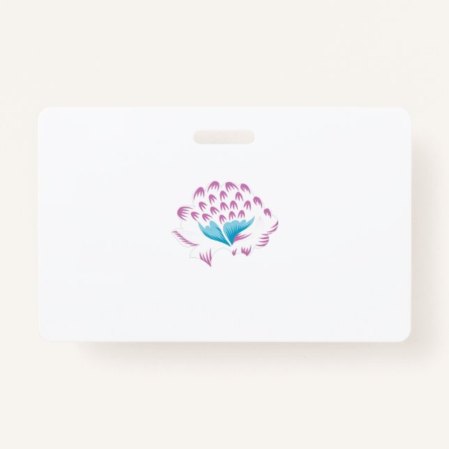 Light Cornflower Blue, Sky Megenta, Girly ID Badge (Front)