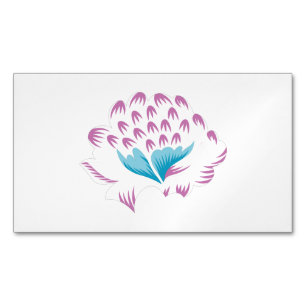 Light Cornflower Blue, Sky Megenta, Girly Magnetic Business Card
