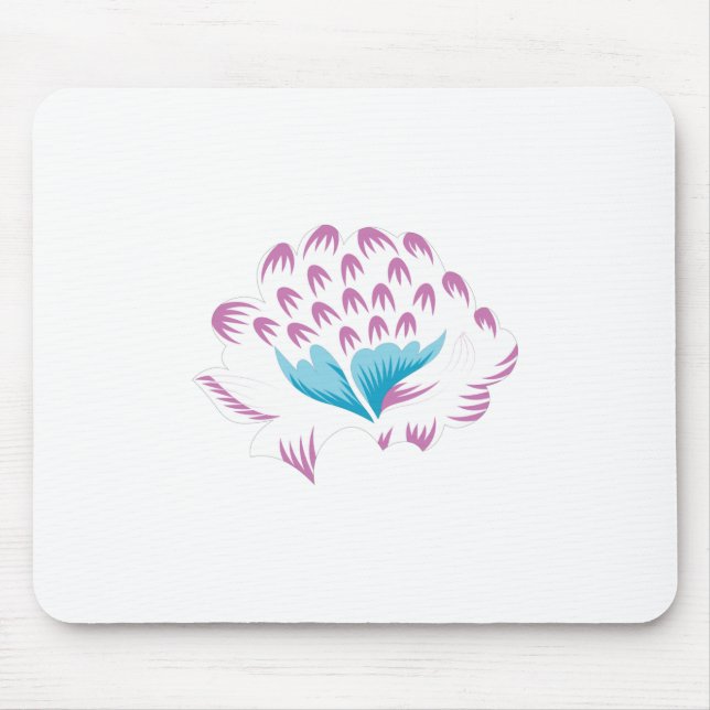 Light Cornflower Blue, Sky Megenta, Girly Mouse Mat (Front)