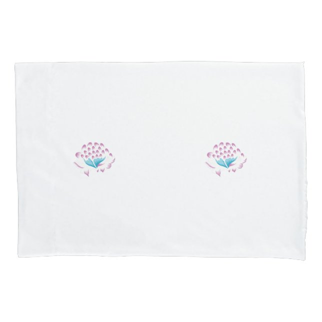 Light Cornflower Blue, Sky Megenta, Girly Pillowcase (Front)