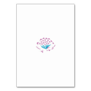 Light Cornflower Blue, Sky Megenta, Girly Table Number