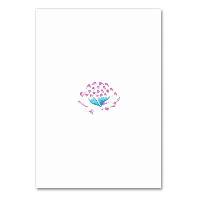 Light Cornflower Blue, Sky Megenta, Girly Table Number (Front)