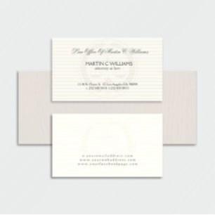 Light Cream Scale Of Justice Watermark Business Card