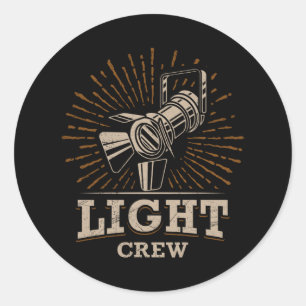 LIGHT CREW Theatre Lighting Technician Stage Classic Round Sticker
