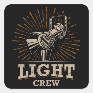 LIGHT CREW Theatre Lighting Technician Stage Square Sticker
