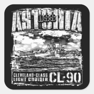 Light cruiser Astoria Square Sticker