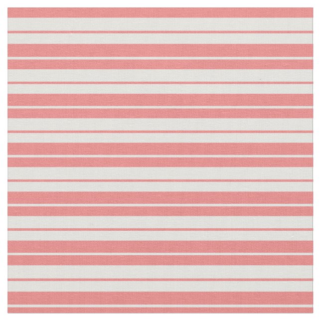 Light Cyan and Light Coral Coloured Lines Pattern Fabric (Close Up)