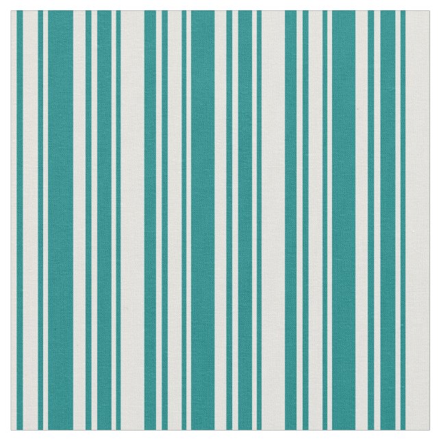 Light Cyan and Teal Coloured Lined/Striped Pattern Fabric (Close Up)