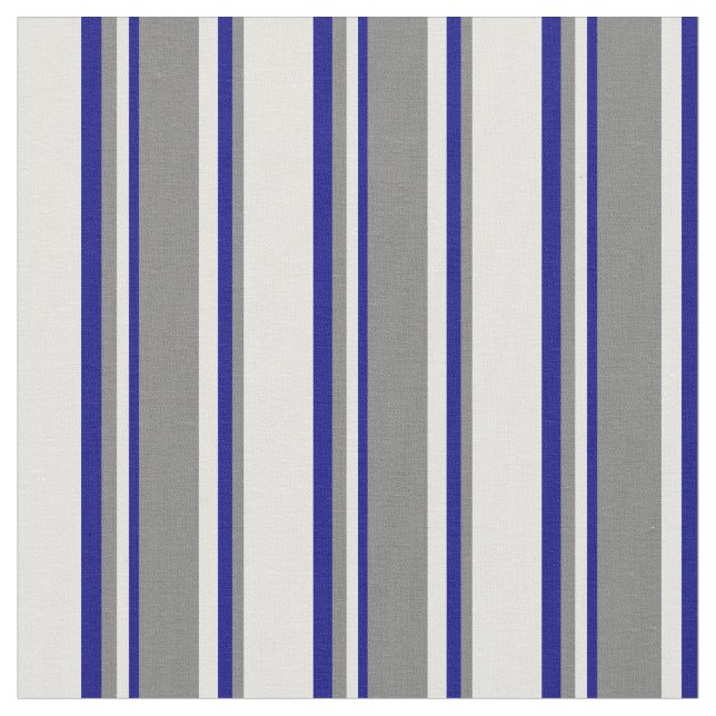 Light Cyan, Grey, and Blue Lines Fabric (Close Up)