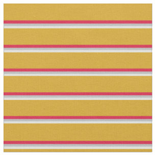 Light Cyan, Grey, Crimson, and Goldenrod Stripes Fabric