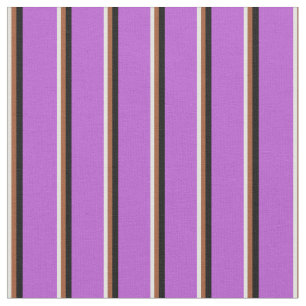 Light Cyan, Sienna, Black, and Orchid Pattern Fabric
